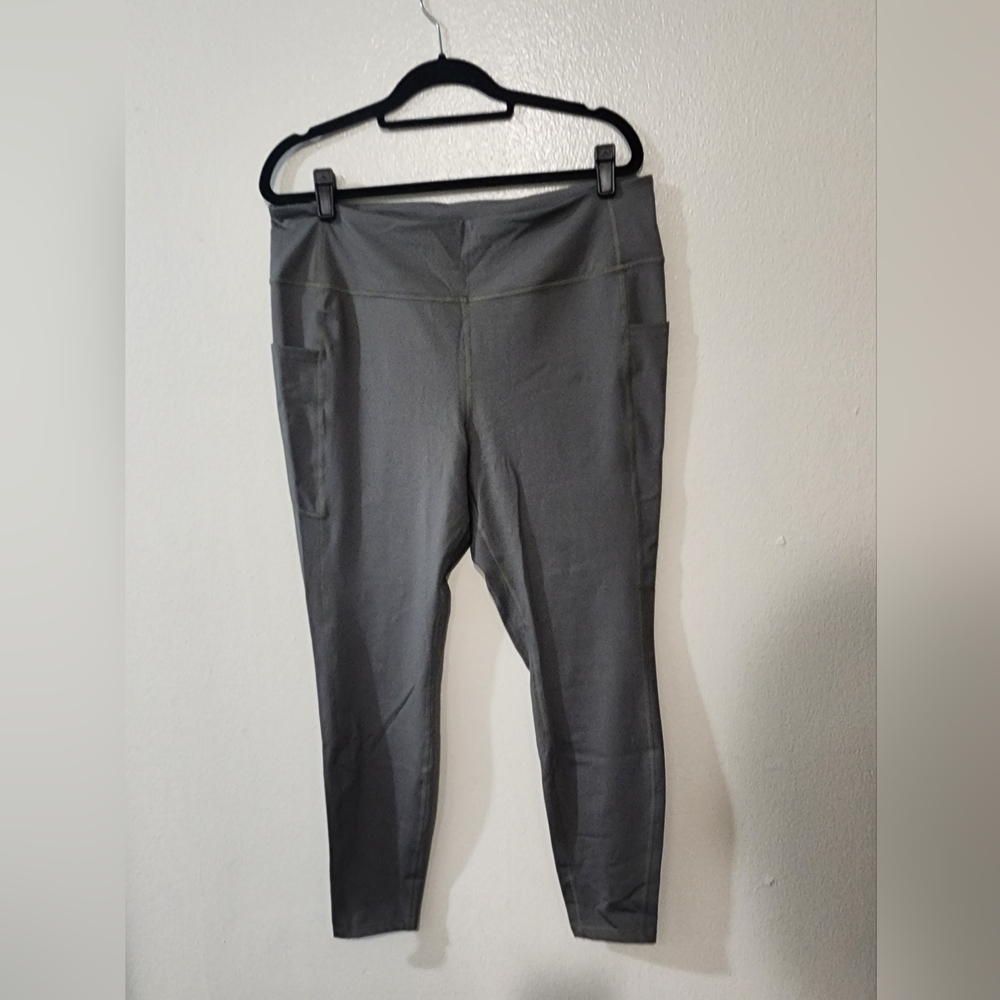 H&M DryMove™ Pocket-detail Sports Leggings Olive Green Size XXL